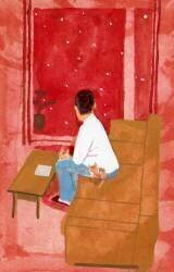 A man watching the city of snow from the living room (Hiroyuki Izutsu) - Muzeo.com