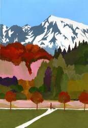 Autumn leaves and snow mountains (Hiroyuki Izutsu) - Muzeo.com