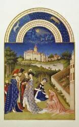 The month of April from The Very Rich Hours of Duke of Berry (Brothers Limbourg) - Muzeo.com