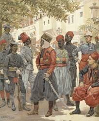 A l'Exposition Universelle. Les derniers jours des Coloniaux dans les jardins du Trocadéro (Alphonse Lalauze) - Muzeo.com