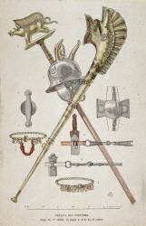 Accessories of the Gallic warrior: banner decorating a saglier teaches (Eugène Grasset) - Muzeo.com
