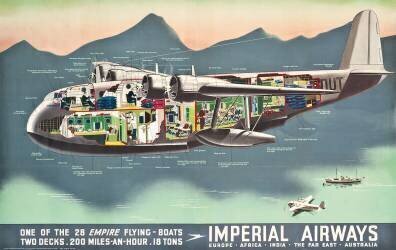 Advertising poster for the 'Flying Boats' of Imperial Airways (English School) - Muzeo.com