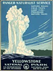 Affiche  « Parc national de Yellowstone » pour le Service des parcs nationaux du Ministère de l'Intérieur (anonymous) - Muzeo.com