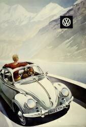 Affiche publicitairre pour la Volkswagen Coccinelle (anonymous) - Muzeo.com