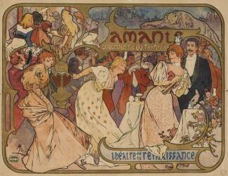 Amants, comédie de M. Donnay au théatre de la Renaissance (Alfons Mucha) - Muzeo.com