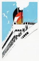 Art Deco 1920s Illustration of a Cruise Ship with Passengers (anonymous) - Muzeo.com