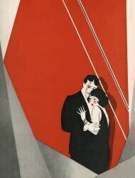 Art Deco Design of a Woman Clinging to Her Man (anonymous) - Muzeo.com