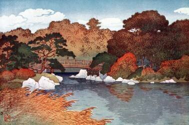 Autumn in Hundred Flower Garden at Muko-Jima (Hiroshi Yoshida) - Muzeo.com