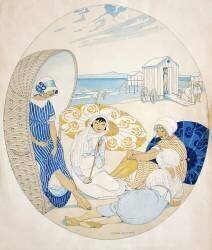 Chatting on the Danish Beach (Gerda Wegener) - Muzeo.com