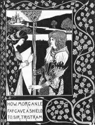 Comment la fée Morgane donna un bouclier à sir Tristan (Aubrey Beardsley) - Muzeo.com