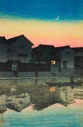 Crescent Moon at Matsue in Izumo Province (Hasui Kawase) - Muzeo.com