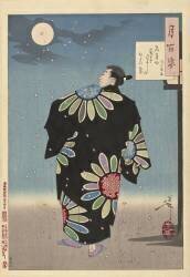 Fukami Jikyu in moonlight,1887 (Tsukioka Yoshitoshi) - Muzeo.com