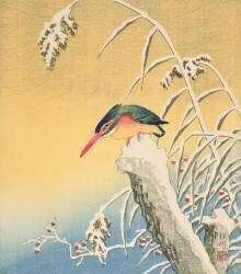 Kingfisher in the Snow (Ohara Koson) - Muzeo.com