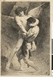 Lutte de Jacob avec l'ange (Léon Bonnat) - Muzeo.com