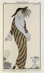 Manteau de Liberline à col et poignets de renard blanc (George Barbier) - Muzeo.com