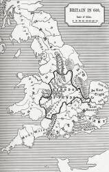 Map of Britain in 640 (English School) - Muzeo.com