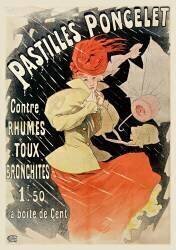 Pastilles Poncelet contre rhumes, toux, bronchites (Jules Chéret) - Muzeo.com