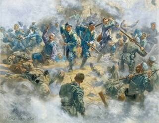 Reprise du Fort de Douamont (?) par l'infanterie française, 1916 (Henri Georges Jacques Chartier) - Muzeo.com