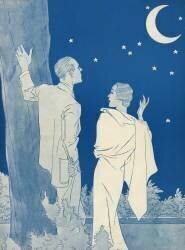 Romantic Couple Looking at a Crescent Moon (anonymous) - Muzeo.com