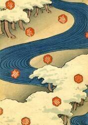Snowflakes Falling in a River Landscape (anonymous) - Muzeo.com
