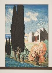 Temple with Cypress Tree (François-Louis Schmied) - Muzeo.com