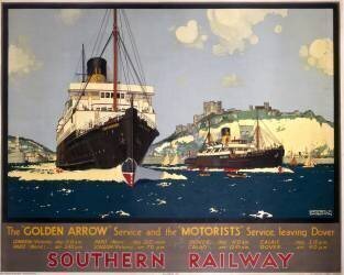 The 'Golden Arrow' Service and the 'Motorist's' Service Leaving Dover (Kenneth Shoesmith) - Muzeo.com