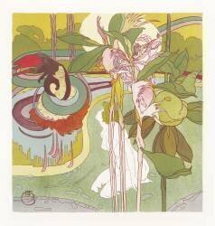 Woman gets vision in a garden (Georges de Feure) - Muzeo.com