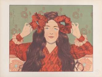 Woman with poppies (Gaston Darbour) - Muzeo.com