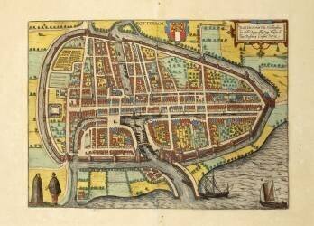 Map of Rotterdam (Georg Braun) - Muzeo.com