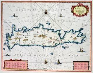 Map showing the Island of Crete (Abraham Ortelius) - Muzeo.com