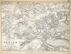 Carte de la bataille de Zurich (Alexander Keith Johnston) - Muzeo.com