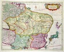 Carte de la Mongolie montrant le Japon et la Chine (Frederik de Wit) - Muzeo.com