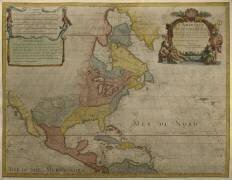 Carte de l'Amérique centrale et du Nord (Guillaume Delisle) - Muzeo.com
