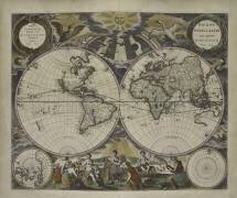 Carte du monde à double hémisphère de l'Atlas maritime de Goos du monde aquatique (Pieter Goos) - Muzeo.com