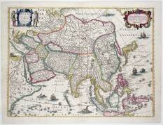 Carte générale comprenant l'Arabie, le Japon, la péninsule coréenne et la plus grande partie de l'archipel indonésien (Hendrik Hondius I) - Muzeo.com
