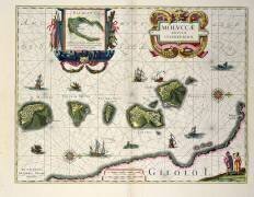 Carte montrant les îles Moluques au large d'Halmahera (Joannes Jansson) - Muzeo.com