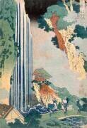 Chute d'eau d'Ona sur le Kisokaido (Hokusai) - Muzeo.com