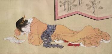 Dix scènes d'amour : prostituée endormie (Katsukawa Shunei) - Muzeo.com