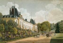 Douze vues du domaine de Malmaison :vue près du pont de pierre sur le lac (Auguste Garneray) - Muzeo.com