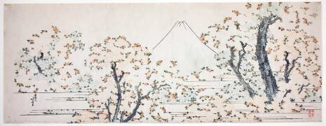 Fuji derrière des fleurs de cerisiers (Hokusai) - Muzeo.com