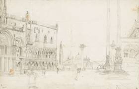 La place Saint-Marc à Venise, avec la Piazetta et Saint-Georges le Majeur (Jean-Baptiste Camille Corot) - Muzeo.com