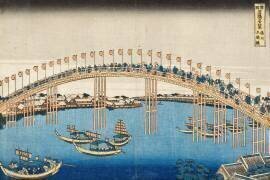 Le pont de Temma (Hokusai) - Muzeo.com