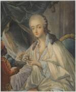 Madame du Barry (1743-1793) à sa toilette, à laquelle Zamor présente une tasse de café (Jean-Baptiste André...) - Muzeo.com