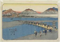 N°11: Port de ferry sur la rivière Kanna près de la gare de Honjo (Keisai Eisen) - Muzeo.com