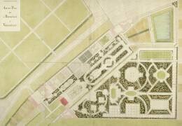 Plan de l'Ermitage et des jardins de madame de Pompadour à Versailles (anonyme) - Muzeo.com