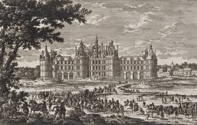 Planche 106: Vue du château royal de Chambord du côté de l'entrée (Famille des Perelle) - Muzeo.com