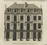 Planche 266 : élévation côté cour de la maison de Jules Hardouin-Mansart bâtie (Jacques-François Blondel) - Muzeo.com