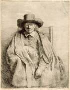 Portrait de Clément de Jonghe, éditeur et marchands d'Estampes / Gravures ; 1er état (Rembrandt) - Muzeo.com