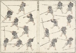Pratique de l'épée à long manche (Hokusai) - Muzeo.com