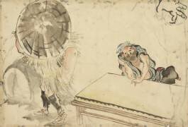 Un fabricant de Mochi et un fabricant de Tatami (Hokusai) - Muzeo.com